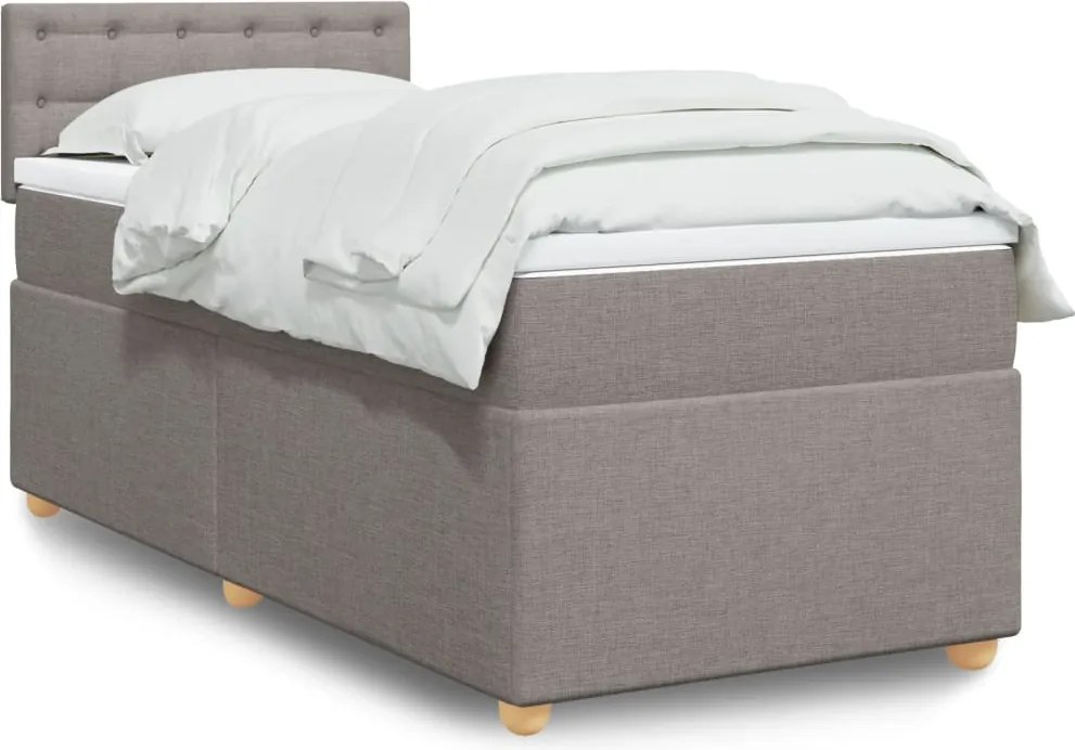 vidaXL tópszínű szövet rugós ágy matraccal 90 x 200 cm