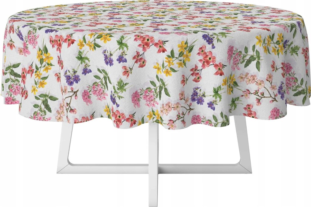 Cerata Abrosz Tavaszi Bőrből Színes Virágok Kerek Vastag Kör 120 cm