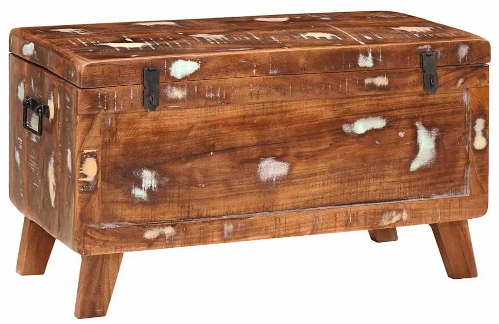 Tároló Doboz zárral 70 x 35 x 40 cm tömör újrahasznosított fa
