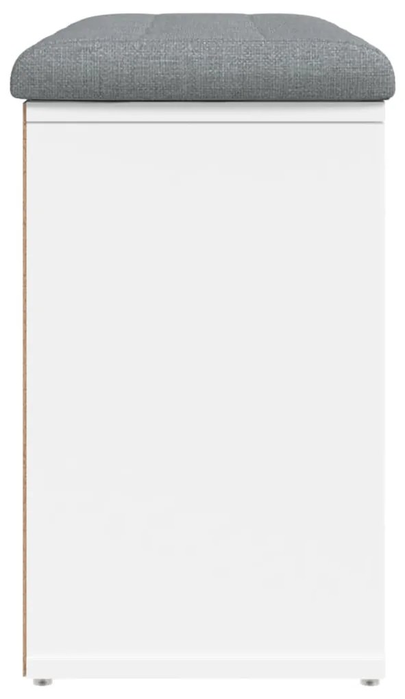 fehér szerelt fa cipőtároló pad 82 x 32 x 50 cm