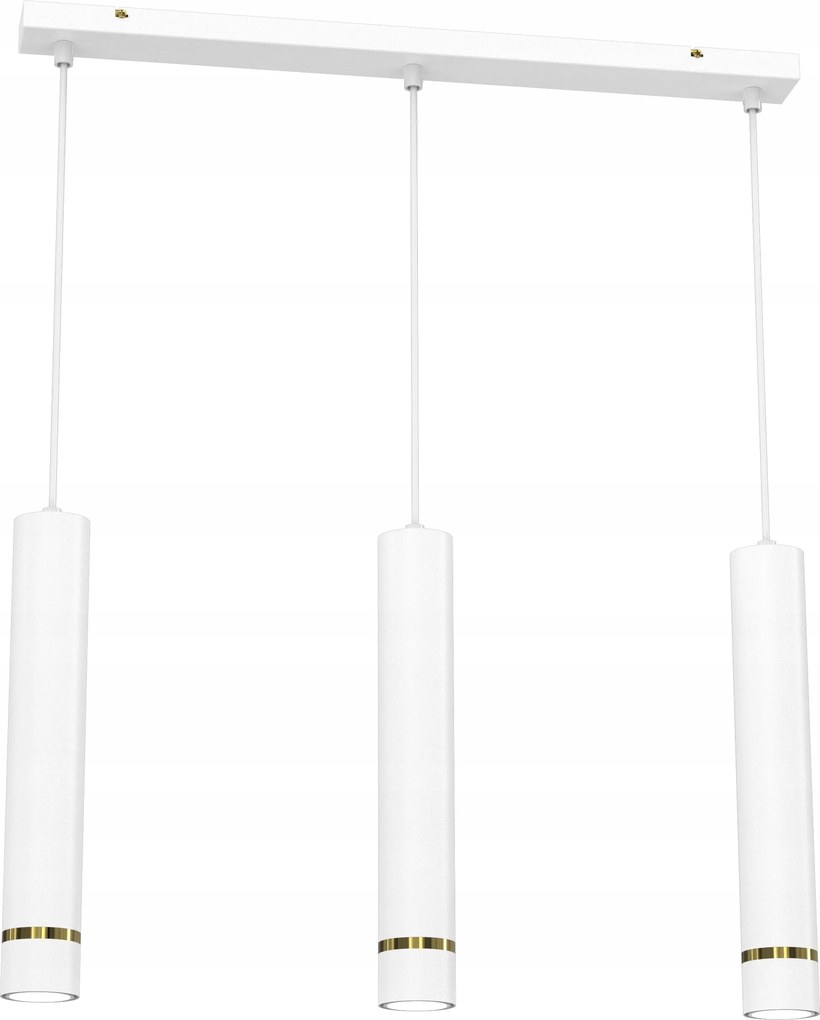 Mennyezeti Függőlámpa Tuba Fehér-arany Led