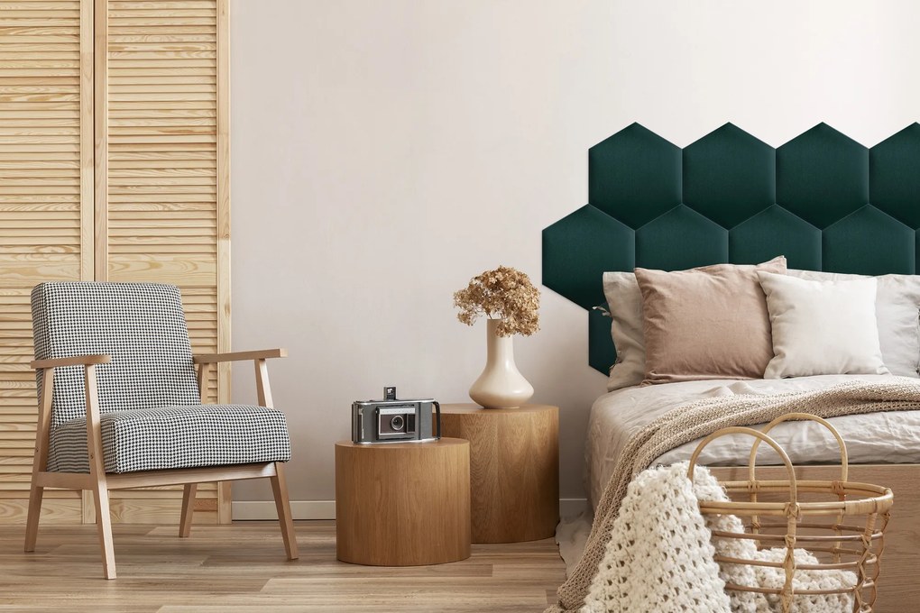 Kárpitozott panel - Hatszög - 40x35cm Szín: Menta