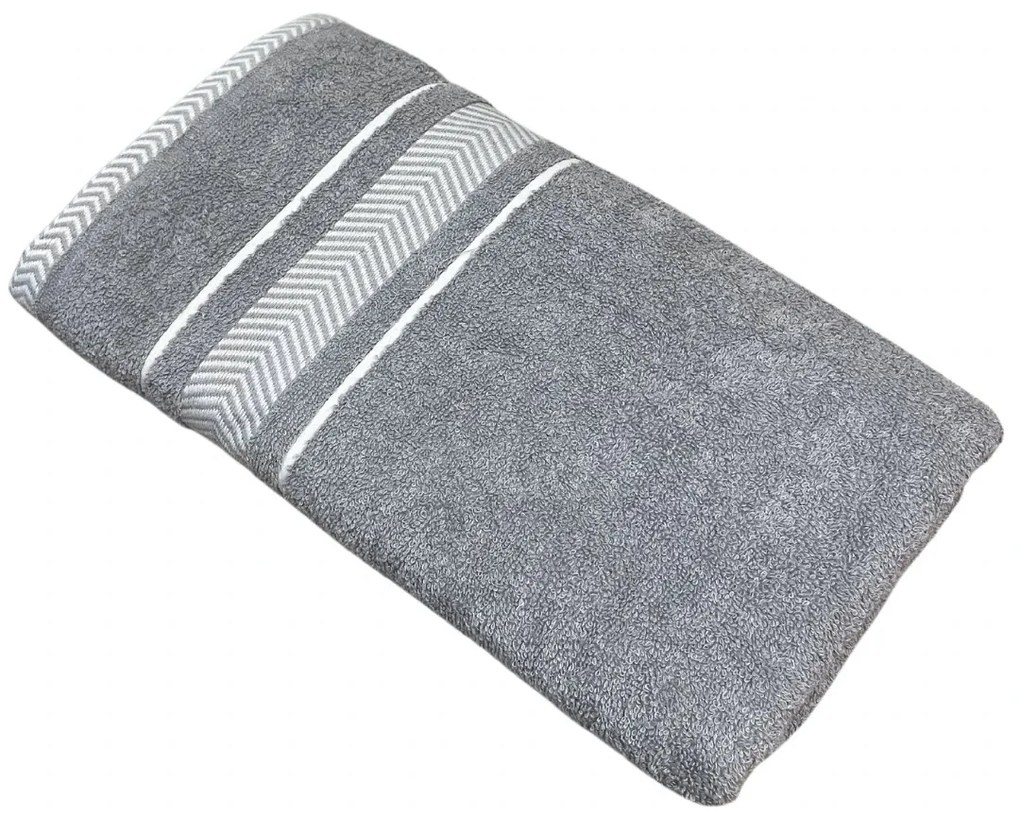 Frottír törölköző deluxe Monaco szürke 30x50cm TiaHome
