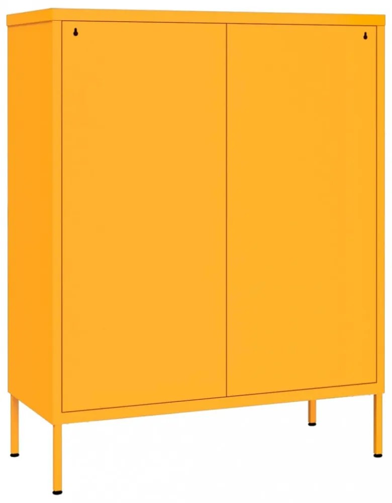 mustársárga acél fiókos szekrény 80 x 35 x 101,5 cm