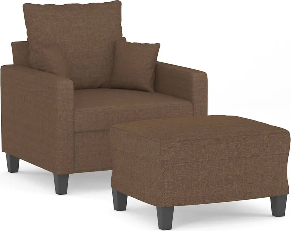 vidaXL barna szövet kanapéfotel lábtartóval 60 cm