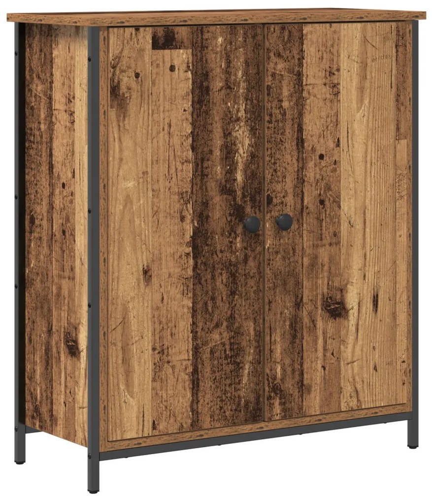 Szekrény Régi Fa 70x30x80 cm Feldolgozott Fa és Acél