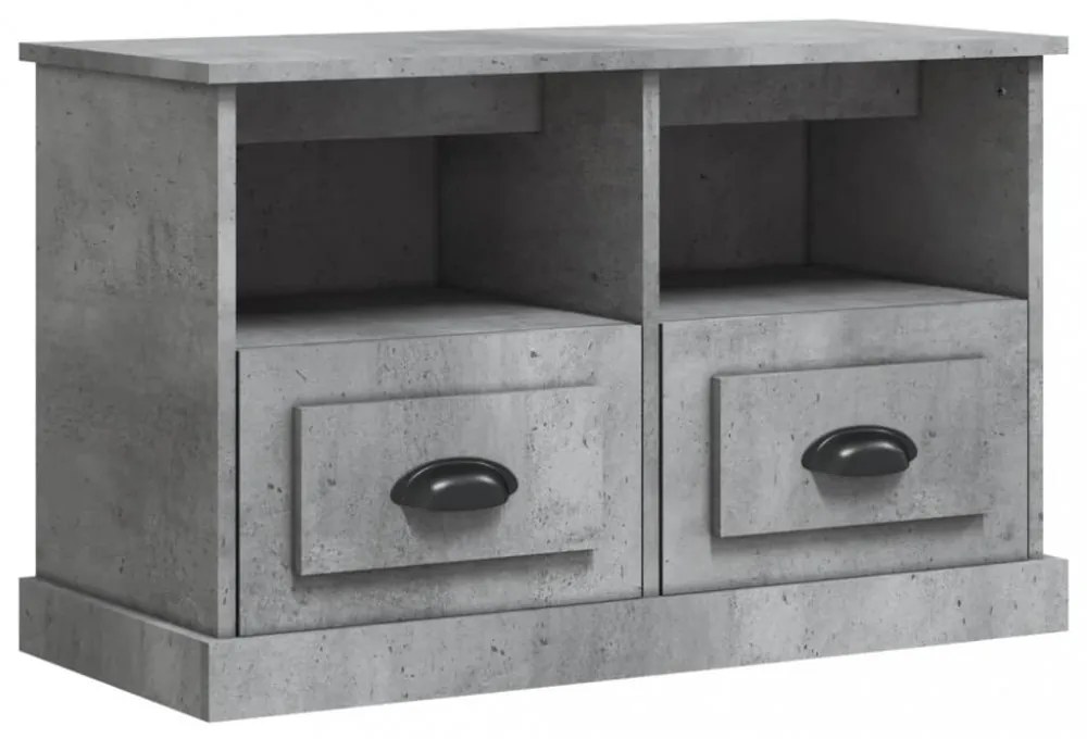 betonszürke szerelt fa TV-szekrény 80 x 35 x 50 cm