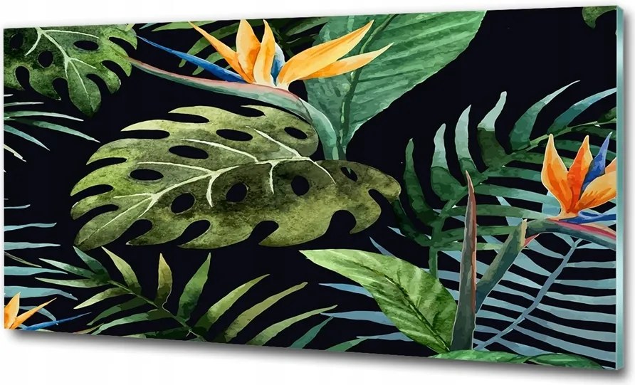 Fotó üvegkép Trópusi virágok 125x50