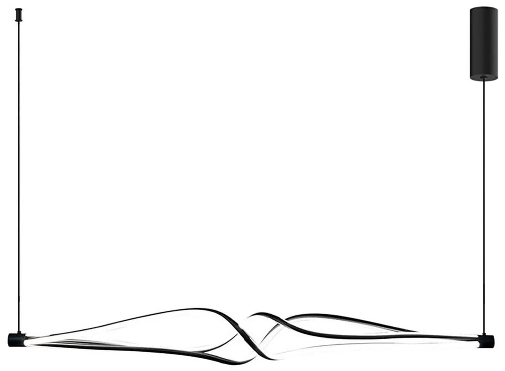 LED Csillár zsinóron TWISTER LED/56W/230V fekete