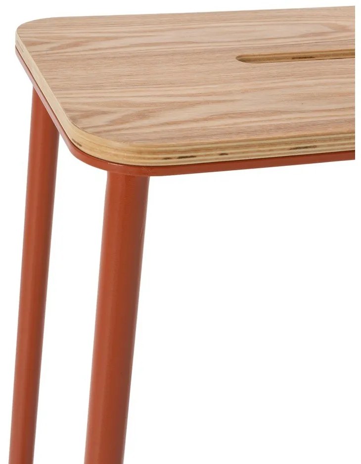 Téglavörös bárszék szett 2 db-os (ülésmagasság 65 cm) Abba – Marckeric