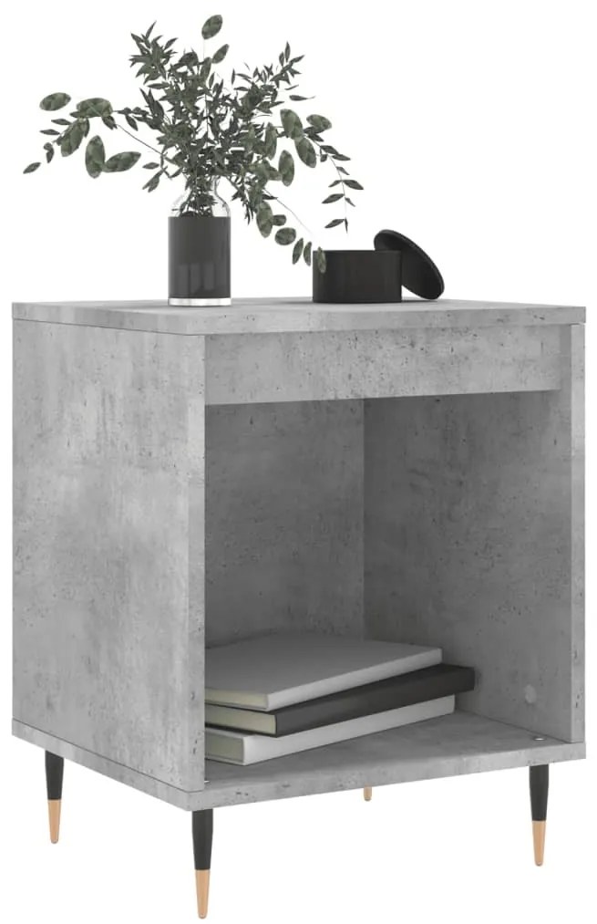 2 db betonszürke szerelt fa éjjeliszekrény 40 x 35 x 50 cm