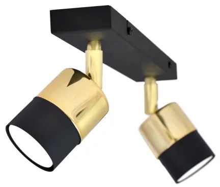 LED Spotlámpa TUBSSON 2xGU10/4,8W/230V fekete/arany