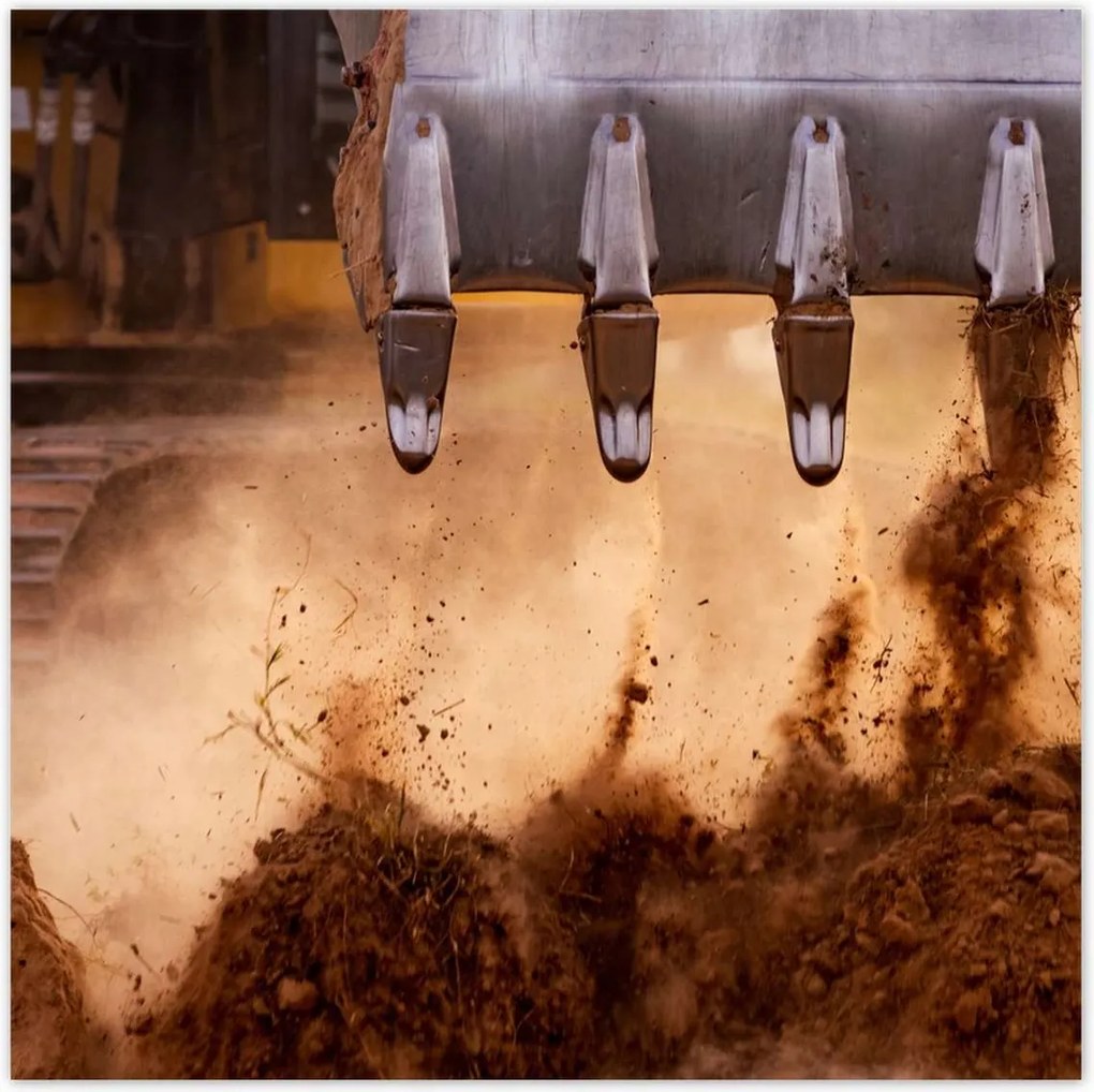 Poszterek 100x100 Kotrógép kanál földdel