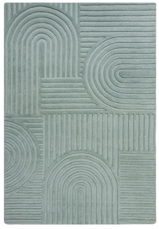 Zen Garden türkiz gyapjú szőnyeg, 160 x 230 cm - Flair Rugs