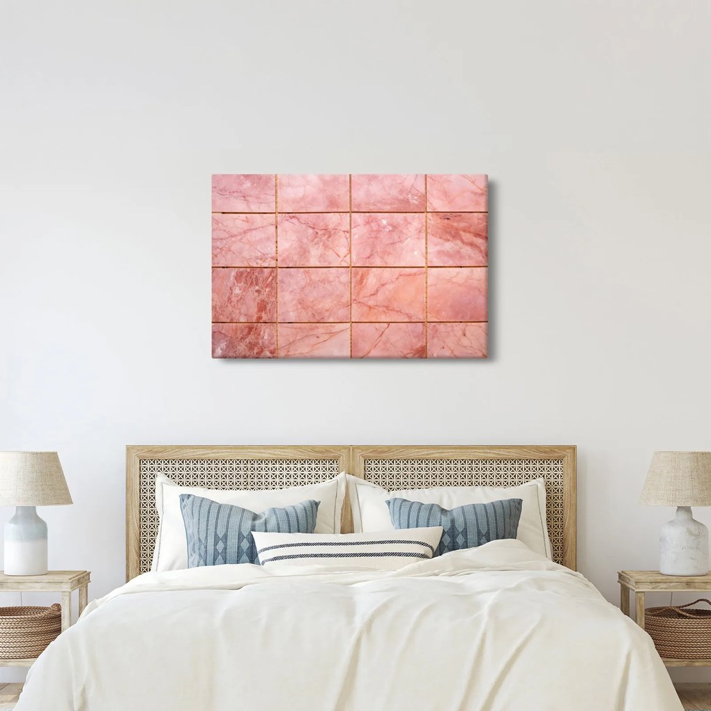 Kép - Rózsaszín, márványozott csempe (90x60 cm)