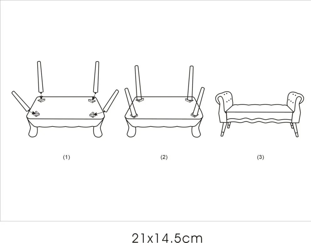 Pad paris grigia/arany 120x40x60cm