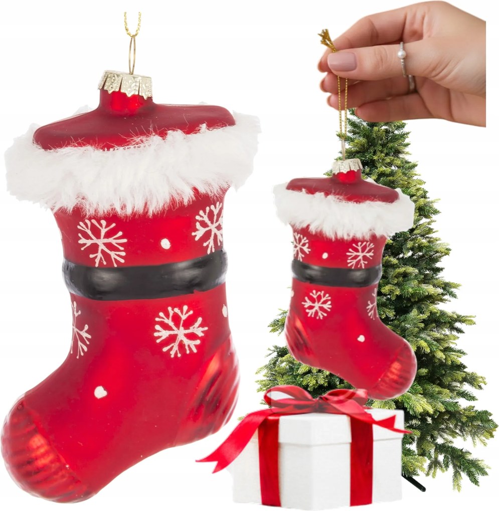 11 Cm-es Üveggömb Karácsonyfára Retro Karácsonyi Zokni Karácsonyi Ajándék