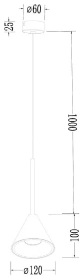 Csillár zsinóron CONE 1xGU10/10W/230V arany/fekete