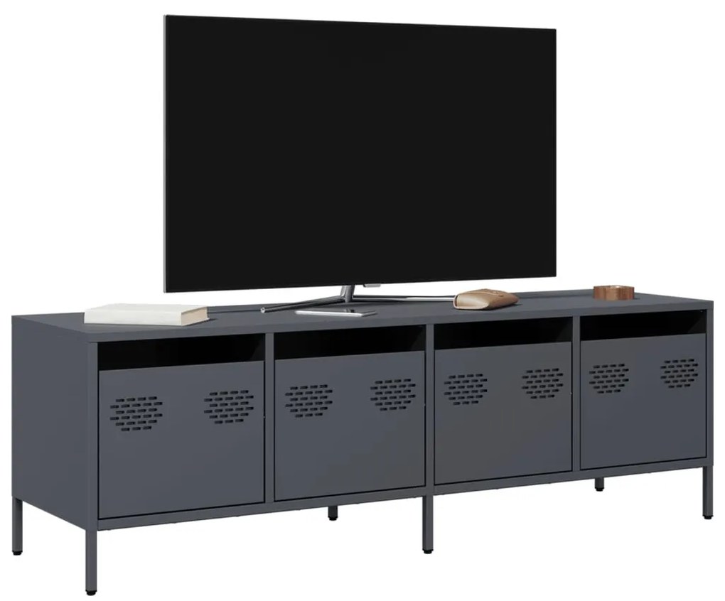 antracit hidegen hengerelt acél TV-szekrény 135x39x43,5 cm