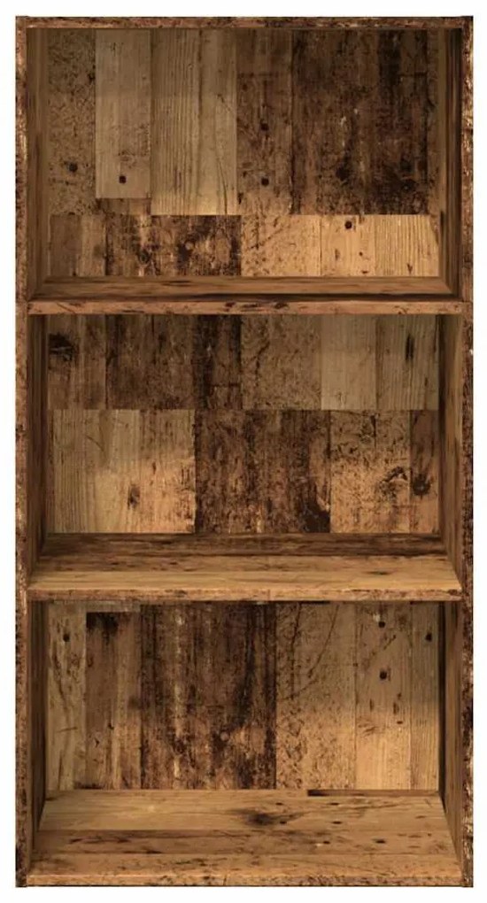 antik fa színű szerelt fa könyvespolc 60 x 30 x 114 cm