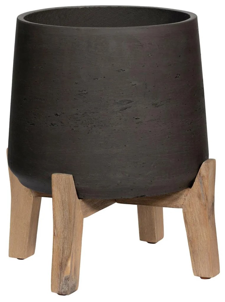 Pottery Pots Květináč Patt s nízkými nohami, barva staročerná, více velikostí - PotteryPots Velikost: XL - v. 18,5 cm, ⌀ 19 cm / v. 29 cm, ⌀ 28 cm