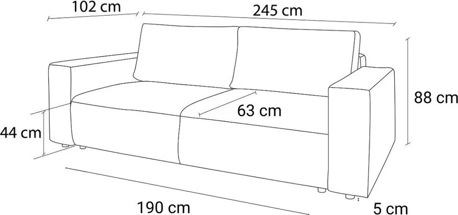 Szürkésbarna kordbársony kinyitható kanapé 245 cm Nihad – Bobochic Paris