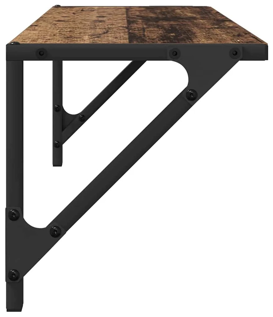 vidaXL Falpolcok polcokkal 2 pcs Öreg fa 60 x 25 x 25,5 cm Faanyag