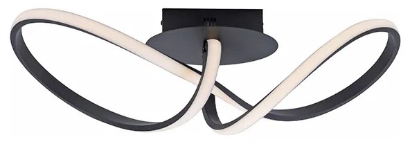Mennyezeti lámpa fekete 61 cm 3 fokozatú dimmerrel, LED-del - Viola Due