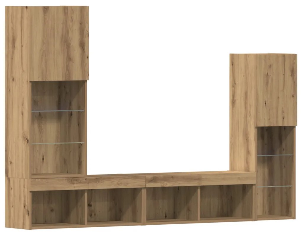 TV szekrény LED világítással Artisan tölgy 40.5x30x102 cm