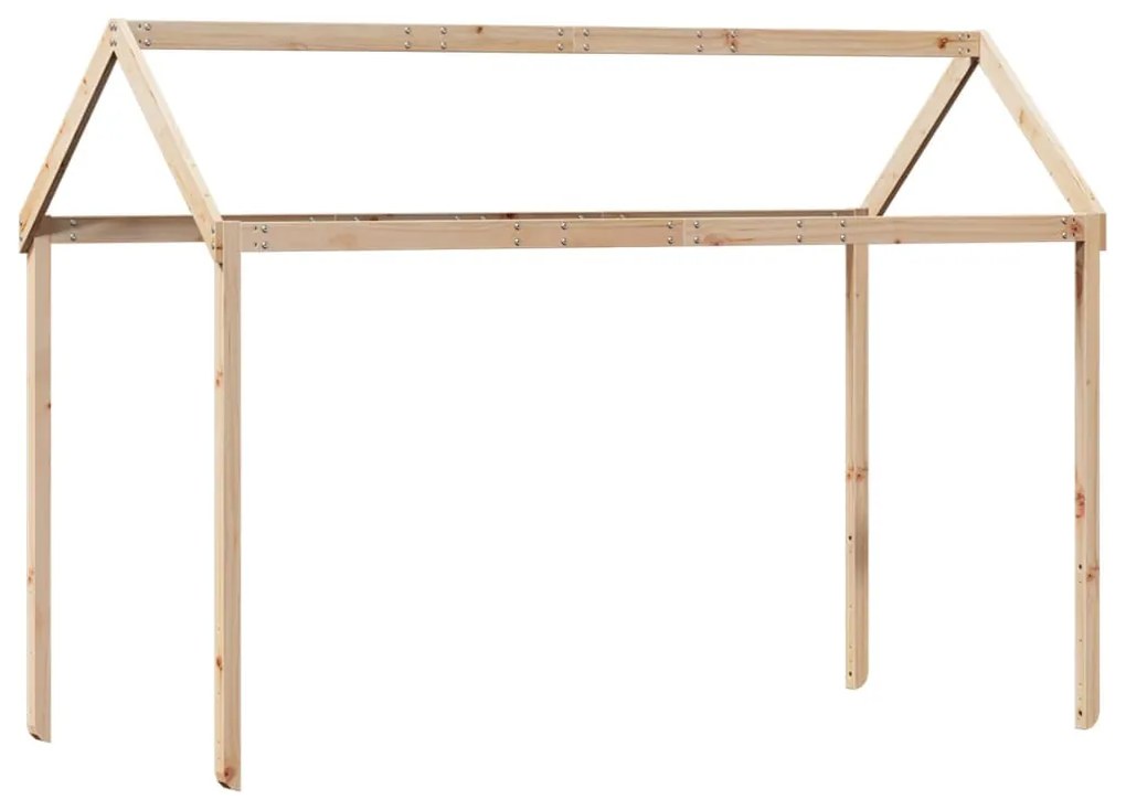 tömör fenyőfa magasított ágy tetővel 90 x 200 cm