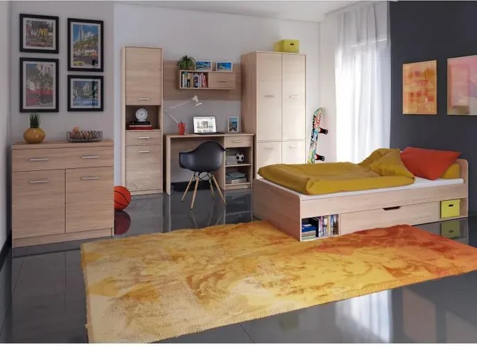 Polcos szekrény 2D1S, sonoma tölgyfa, TEYO