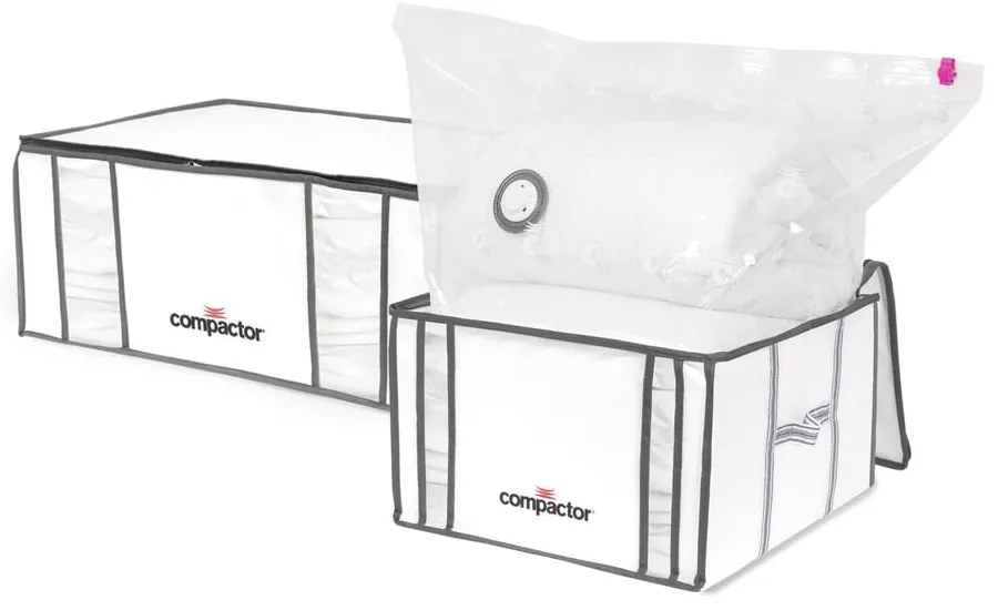 Vákuumos-megerősített textil ruhatároló doboz szett 2 db-os 65x45x27 cm Life – Compactor