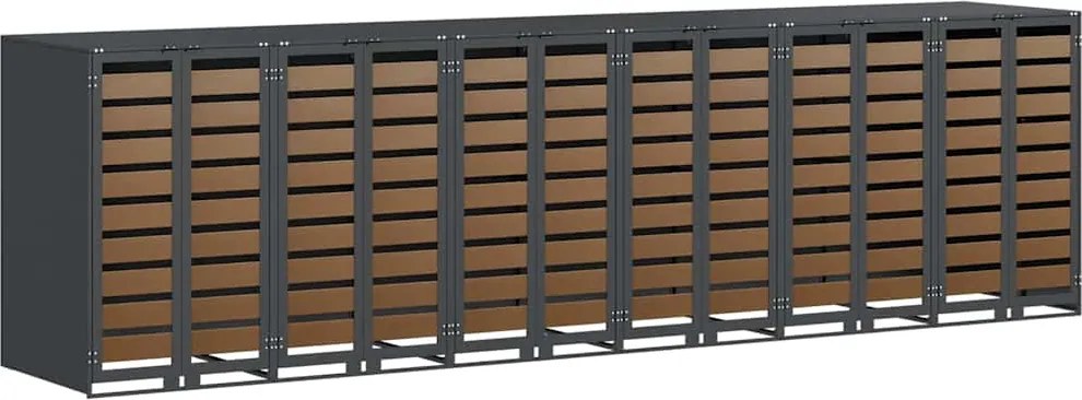 vidaXL Gurulós kuka tároló 3 kukához Antracit 340 x 77.5 x 115.5 cm