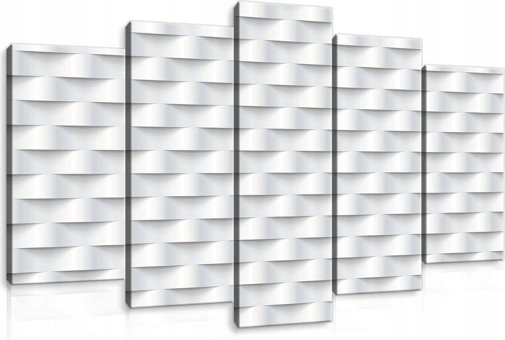 Vászonkép 100x60 Absztrakt textúra 3D hatás fehér ezüst minimalizmus