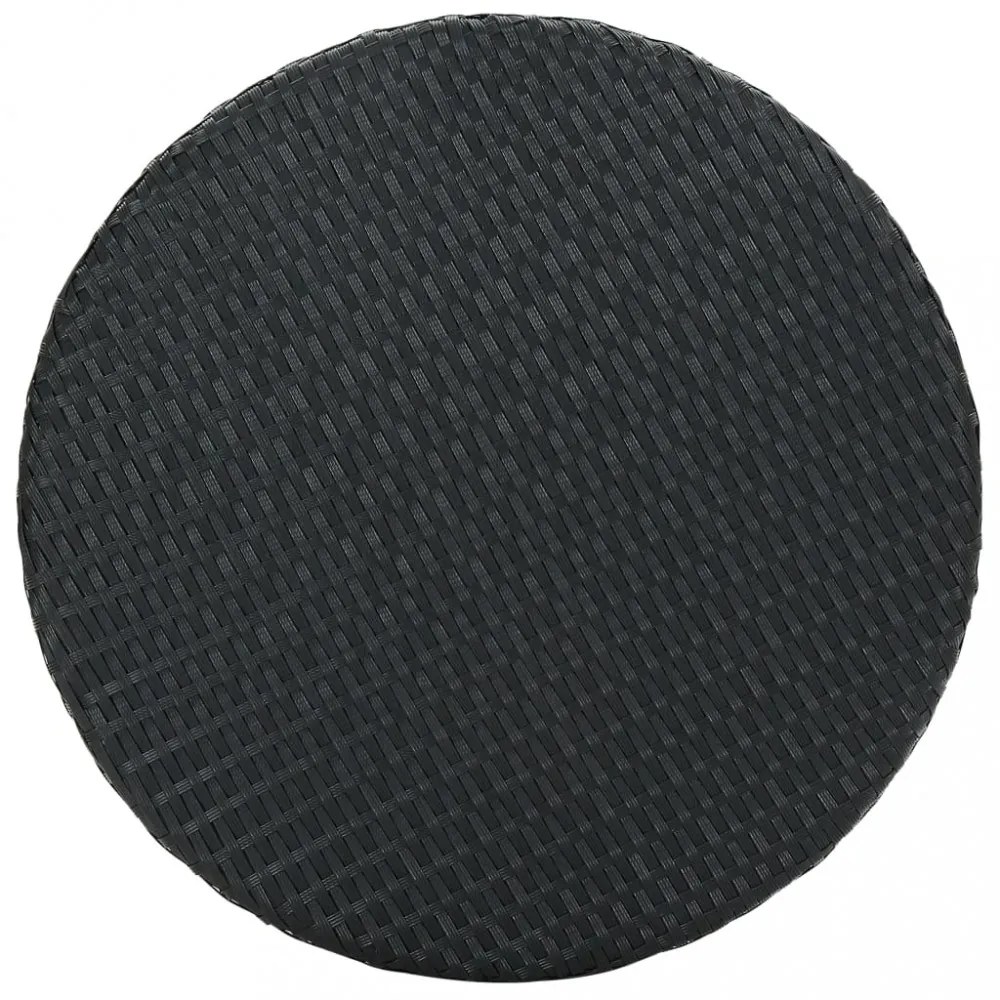 fekete polyrattan kerti asztal 60,5 x 106 cm
