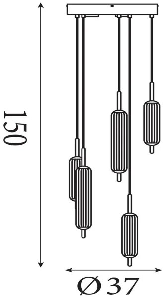 Searchlight 76210-5CL - CATTAIL LED dimmelhető kábeles függeszték LED/24W/230V