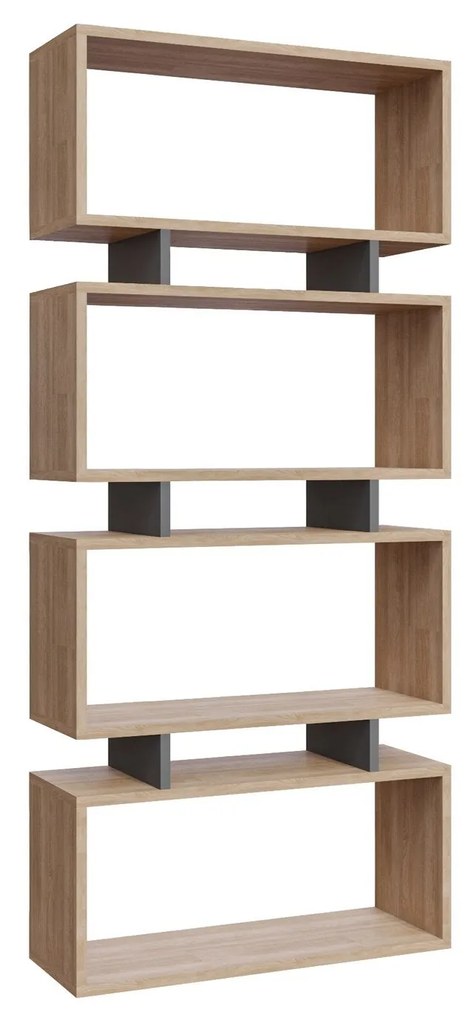 könyvespolc Langdon - Oak, Anthracite