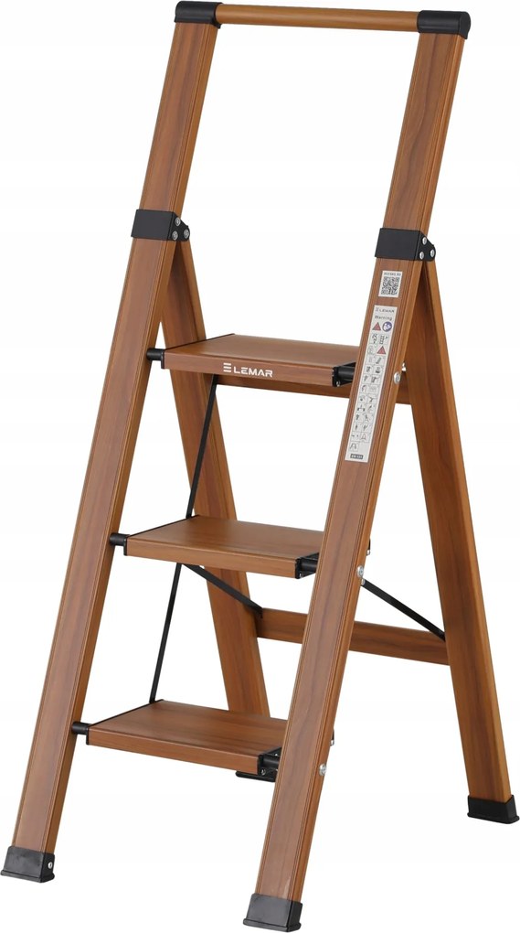 Háztartási létra 3 lépcsős alumínium összecsukható Slim Space Lemar 031303