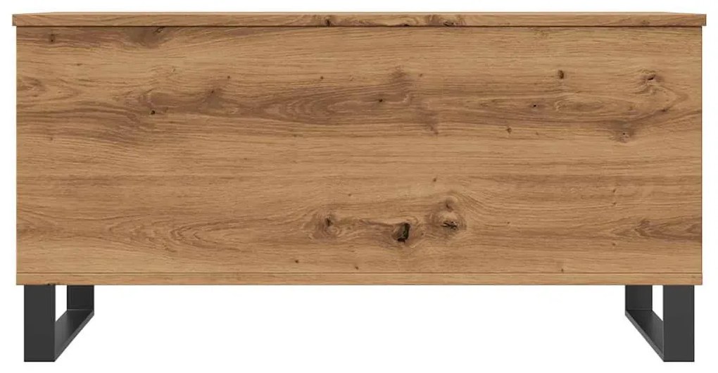 kézműves tölgy színű szerelt fa dohányzóasztal 90x44,5x45 cm