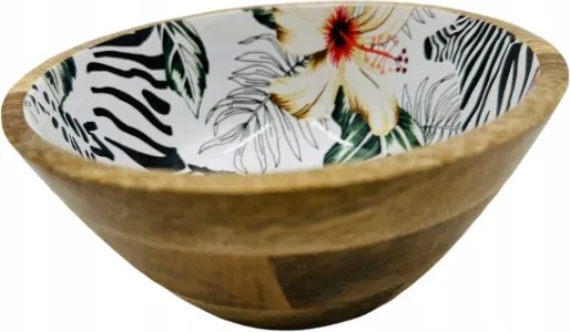 Mangófa és zománc tál 15cm zebra mintával