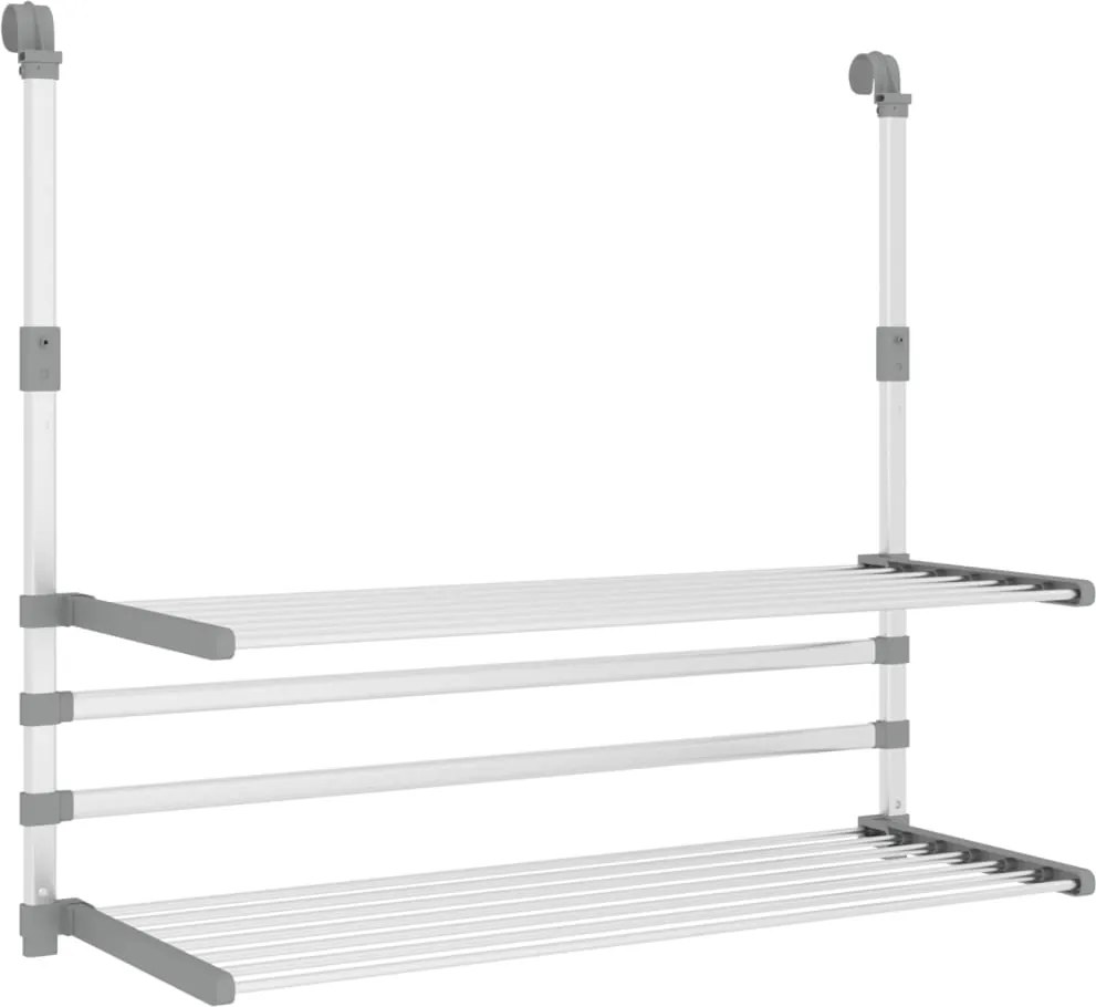 vidaXL alumínium erkély ruhaszárító 89 x 25 x (60-95) cm