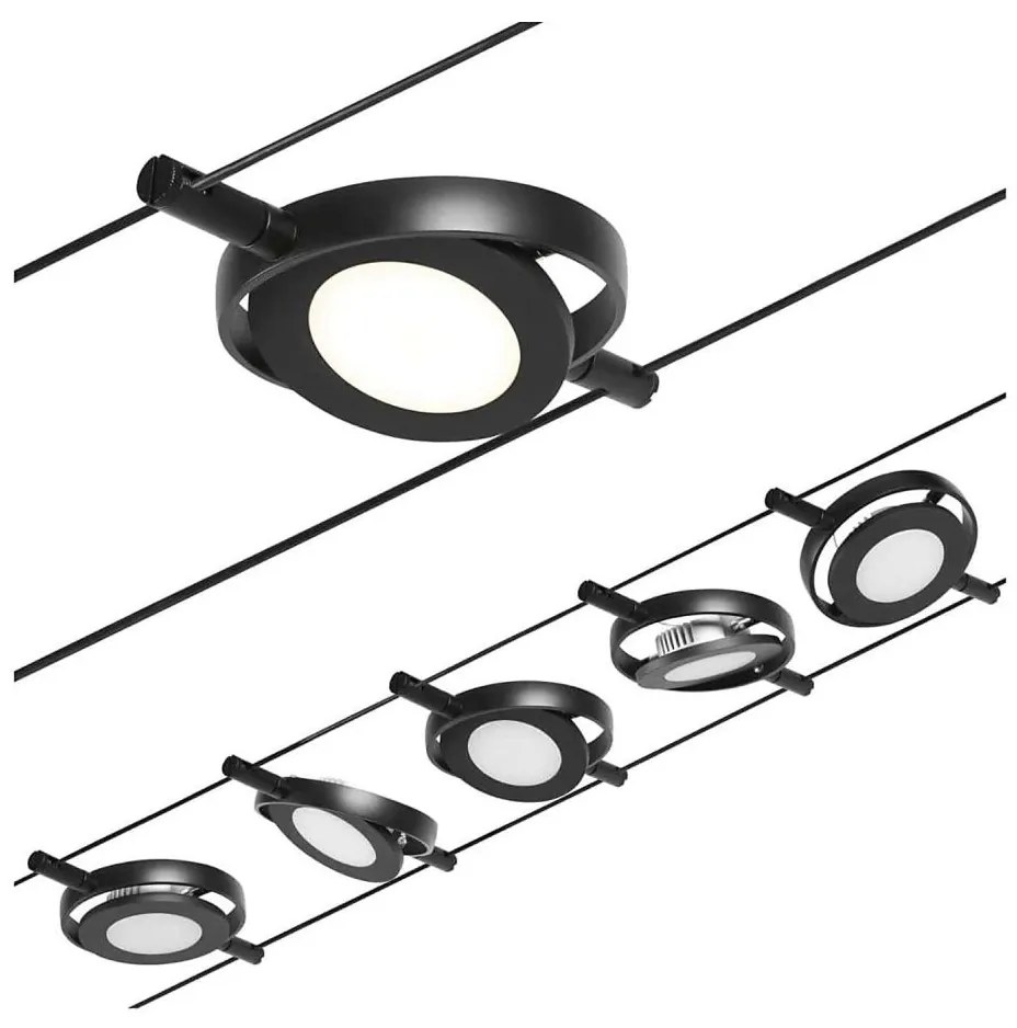 Paulmann 94418 - 5x LED 4,5W ROUNDMAC spotlámpa 230V fekete készlet