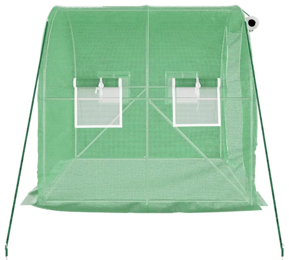 zöld acélvázas melegház 4 m² 2 x 2 x 2 m