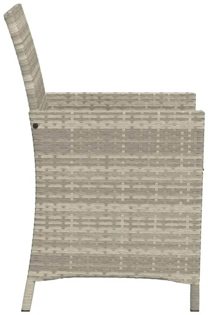 vidaXL 3 részes világosszürke polyrattan bisztrógarnitúra párnákkal