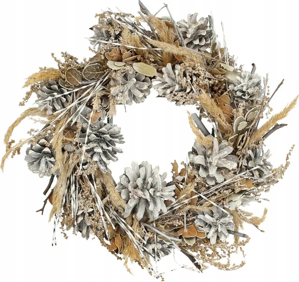 Winter Cone koszorú ⌀30cm beige karácsony, ünnepek, , 30 x 8 cm