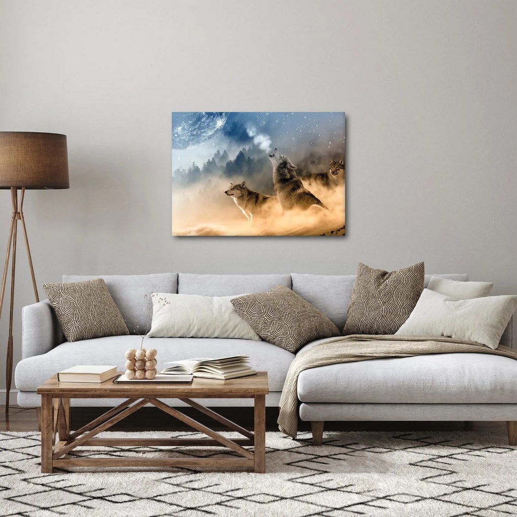 Farkasok üvöltése a holdra képe (70x50 cm)