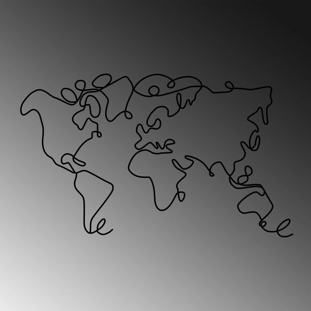 Fém fali dekoráció, World Map