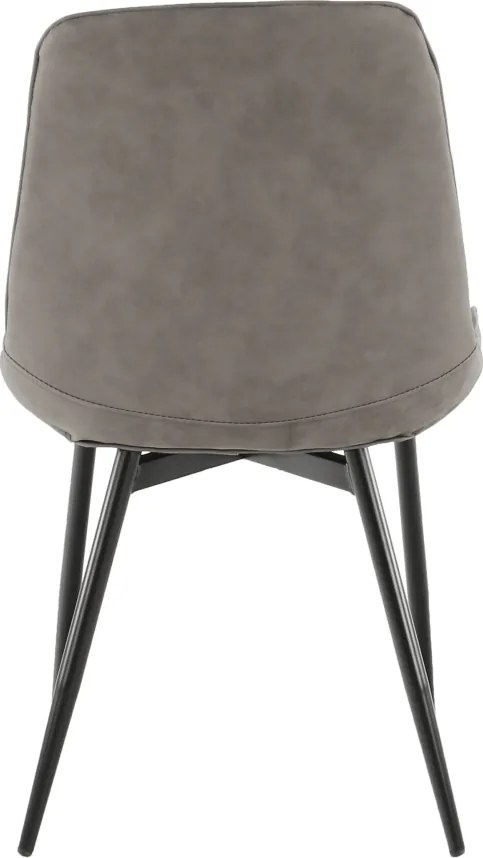 Szék, ekobőr világosszürke/fekete, HAZAL