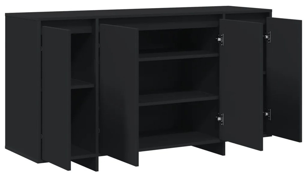 Fekete oldalszekrény Fekete Mérnöki fa 135 x 41 x 75 cm