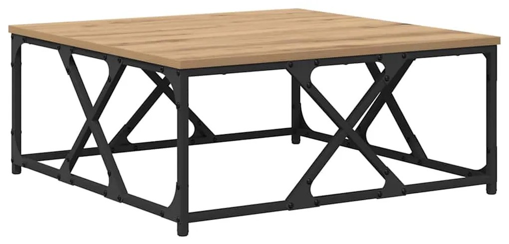 Dohányzóasztal kézműves tölgy 70 x 70 x 30 cm Faanyag